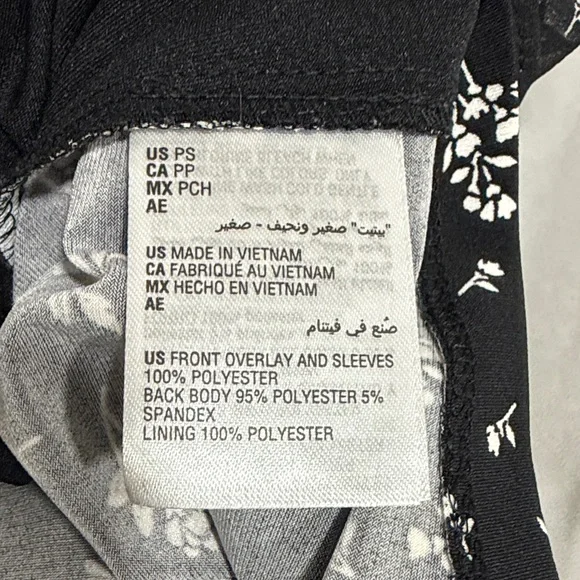 Charter Club Black White Floral Sheer Blouse Petite Small - Picture 11 of 12